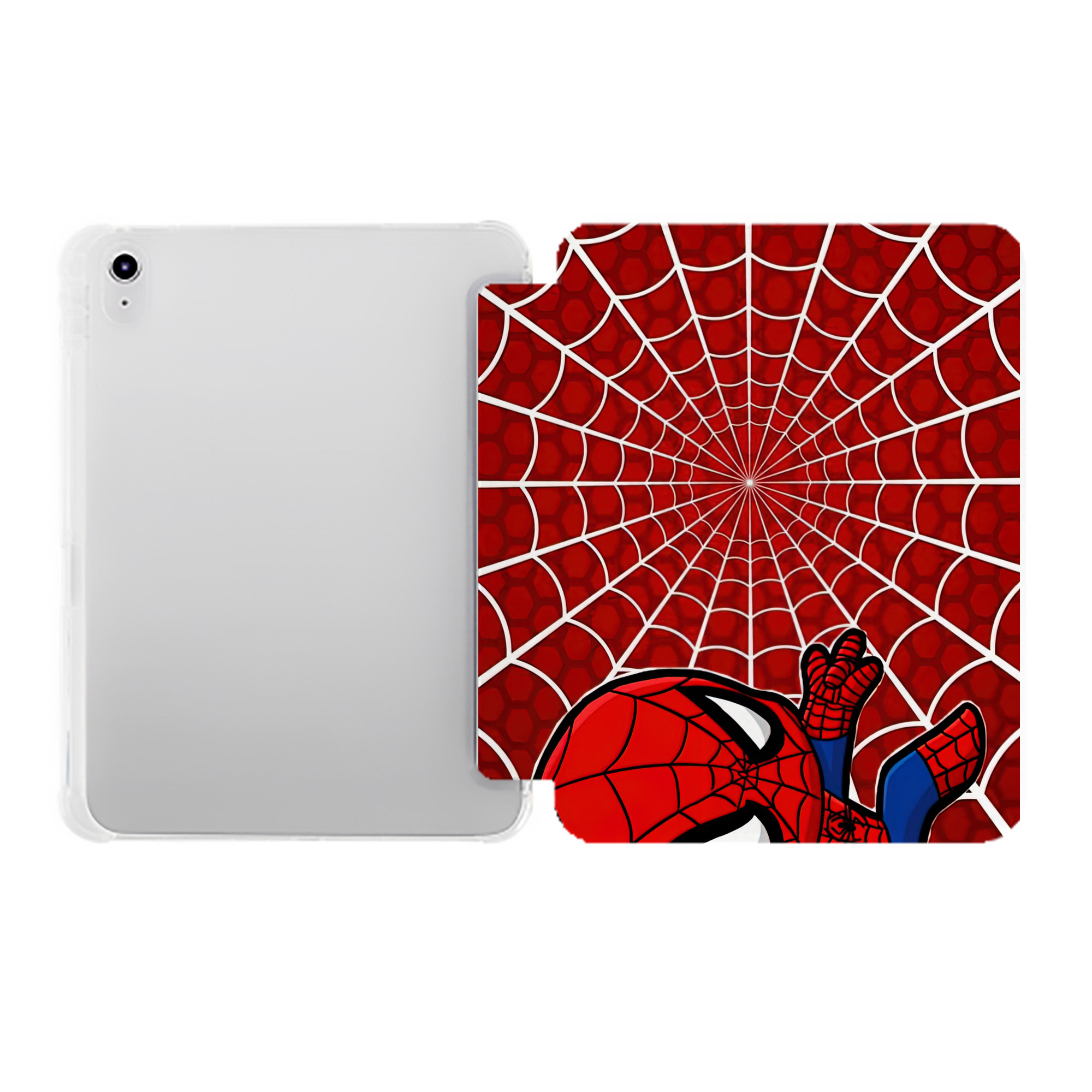 （画像用） Spider Man スパイダーマン IPad ケース ペン収納付き 三つ折りスタンド PUレザー×シリコン 対応機種9.5/10.5/10.9インチ